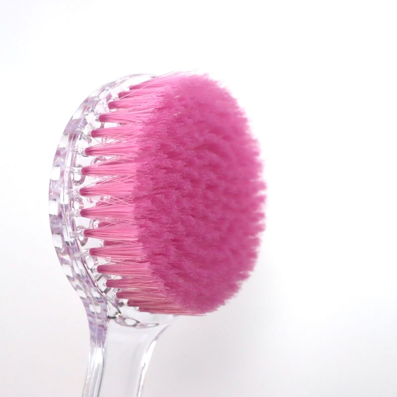 Brosse de bain caoutchoutée avec manche à tête ronde